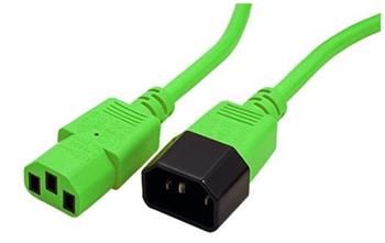 Roline Kabel síťový prodlužovací IEC320 C14 - IEC320 C13, 1,8m, zelený