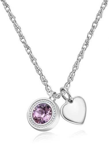 S`Agapõ Ocelový náhrdelník s krystalem a srdíčkem Light SKT01