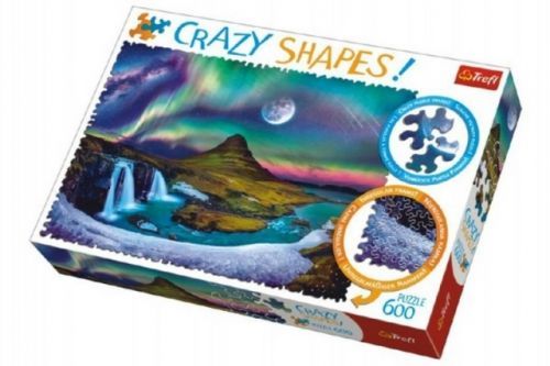 Puzzle Aurora nad Islandem 600 dílků Crazy Shapes 68x48cm v krabici 40x27x6cm