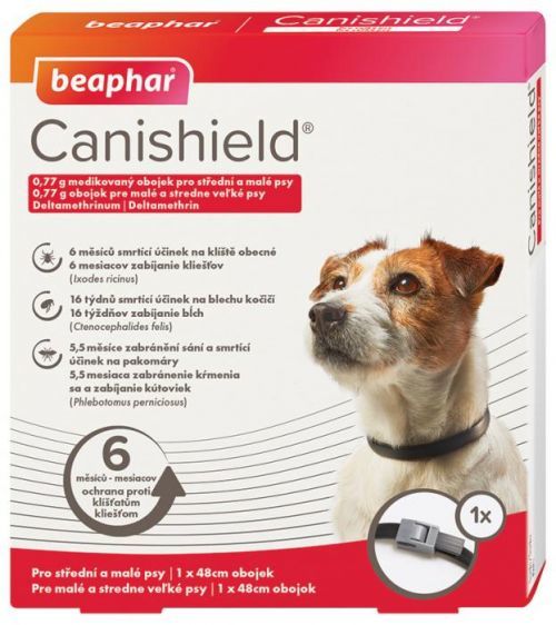 Antiparazitní obojek pro malé a střední psy Beaphar Canishield® 48cm