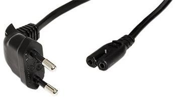 Roline Kabel síťový 2pinový, CEE 7/16(M) 90°- IEC320 C7, černý, 1,8m