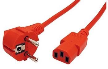Roline Kabel síťový, CEE 7/7(M) - IEC320 C13, 1,8m, červený