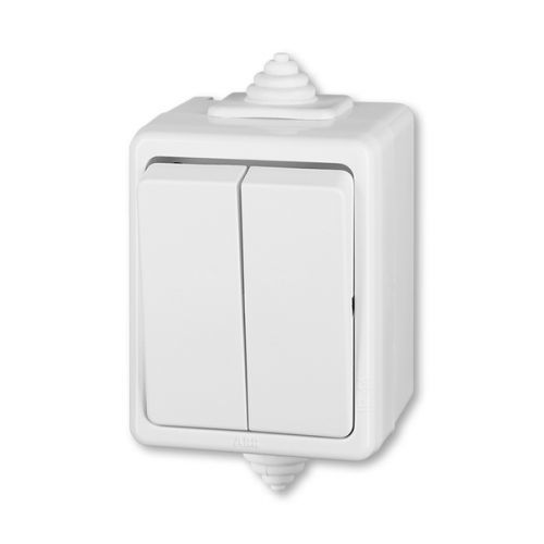 ABB Praktik vypínač č.6+6 dvojitý IP44 bílá 3553-52929 B