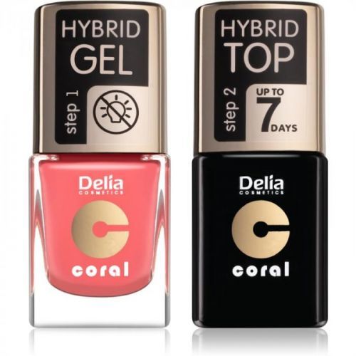Delia Cosmetics Coral Nail Enamel Hybrid Gel kosmetická sada na nehty