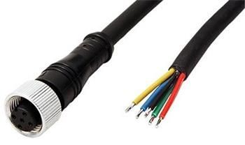 Kabel M12 5pin (F) - bez koncovky, kód A, 1m, PUR