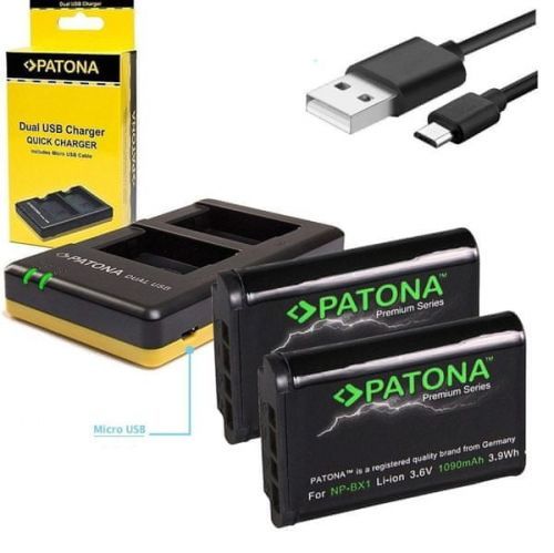 Patona Nabíječka Foto Dual Quick Sony Np-bx1 + 2× Baterie 1090 Mah Usb, pt1974b