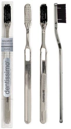 Dentissimo® švýcarský zubní kartáček stříbrný, tvrdý