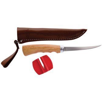 Filetovací nůž s dřevěnou ručkou a pouzdrem (čepel 10cm)