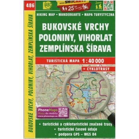 SHOCart 486 Bukovské vrchy, Poloniny, Vihorlat, Zemplínská šírava 1:40 000 turistická mapa