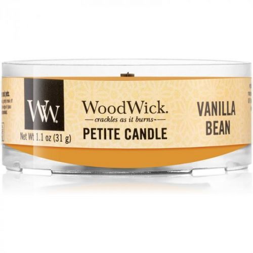 Woodwick Vanilla Bean votivní svíčka 31 g s dřevěným knotem