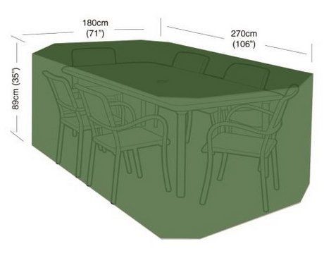 Ochranný obal na set 6 židlí+obdél.stůl 270x180x89cm