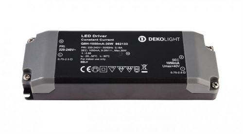 Deko-Light napájení BASIC, Q8H-1050mA/30W konstantní proud 1050 mA IP20 9-28V DC 30,00 W 862133