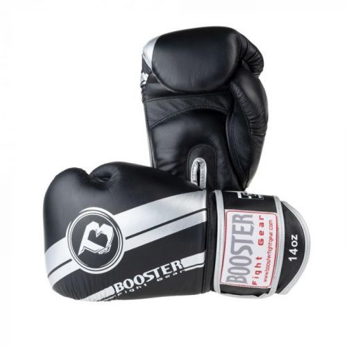 Boxerské rukavice Booster Silver Foil - černá/stříbrná černá 10