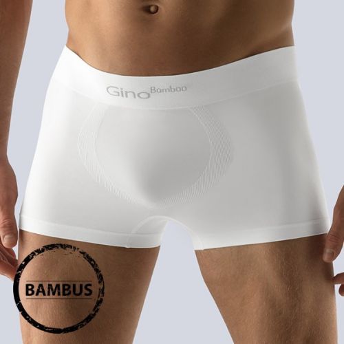 Boxerky Bamboo krátká nohavička White bílá S/M