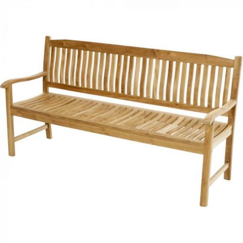Teakové venkovská lavice ergonomicky tvarovaná York 3 místa - Premium natural teak Pevná - Legální dřevo z Indonésie - Indonésie