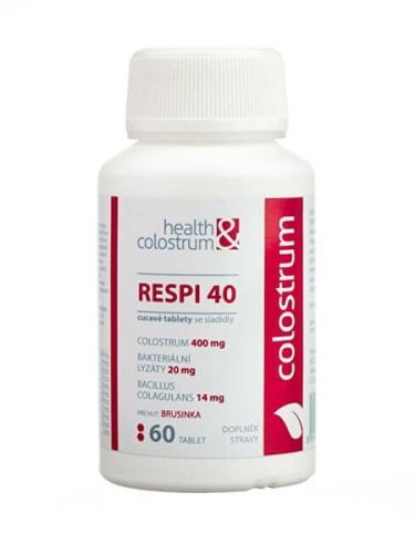 Respi 40 (400 Mg) + Bakteriální Lyzáty - Příchuť Brusinka 60 Cucavých Tbl.