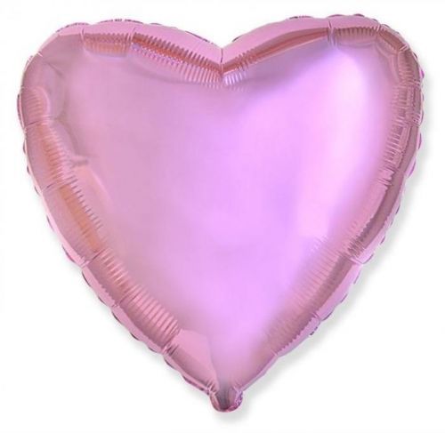 FLEXMETAL Balón foliový 45 cm Srdce světle růžové metalické