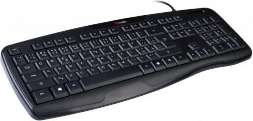 C-TECH Klávesnice C-TECH KB-107 USB, ERGO,  černá, CZ/SK (KB-107)