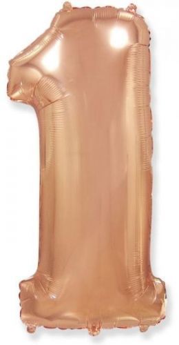 FLEXMETAL Balón foliový číslice RŮŽOVO ZLATÁ - ROSE GOLD 115 cm - 1