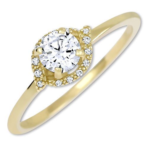 Brilio Okouzlující zásnubní prsten ze žlutého zlata 229 001 00804 50 mm