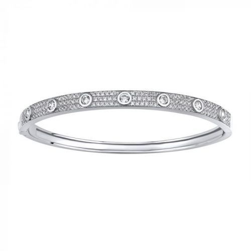 Luxusní kruhový stříbrný náramek pro ženy AMBER - ZTD187257