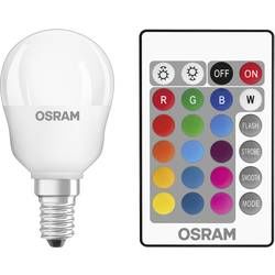 LED žárovka OSRAM 4058075045712 230 V, E14, 4.5 W = 25 W, RGBW, A (A++ - E), kapkovitý tvar, vč. dálkového ovládání, měnící barvu, stmívatelná, 1 ks