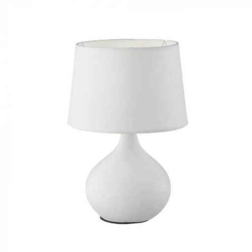 Bílá stolní lampa z keramiky a tkaniny Trio Martin, výška 29 cm