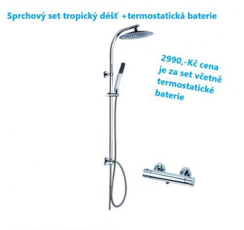 Sprchový set s tropickým deštěm STILOVAL včetně termostatické baterie Claudio DXSTIOVCS/Claudio