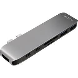 USB 3.1 hub (Gen 1) LogiLink UA0302, 7 portů, s hliníkovým krytem, 10.5 mm, stříbrnočerná