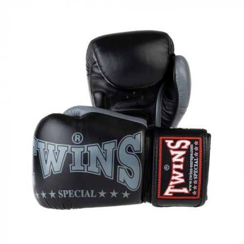 Boxerské rukavice Twins - černá/šedá černá 12