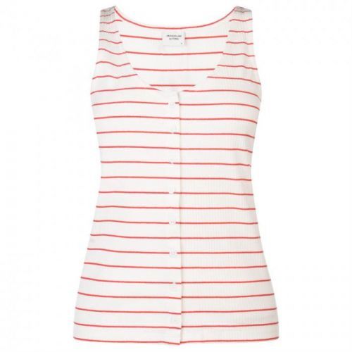 JDY Button Tank Top, Wht/Red Stripe, L