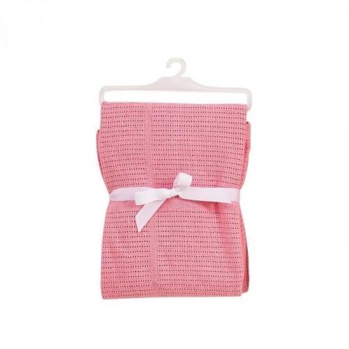 BABYDAN Dětská háčkovaná bavlněná deka světle růžová