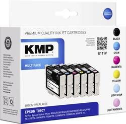 KMP Ink náhradní Epson T0801, T0802, T0803, T0804, T0805, T0806, T0807 kompatibilní černá, azurová, purppurová, žlutá, foto azurová, foto purpurová E111V 1608,4050
