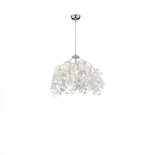 Bílé závěsné svítidlo Trio Pendant Leavy, výška 150 cm