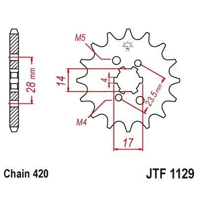 JT Sprockets JTF 1129.14 Derbi/Gilera/Bultaco