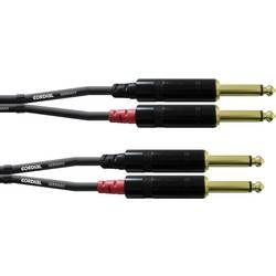 Kabelový adaptér Cordial CFU 3 PP [2x jack zástrčka 6,3 mm - 2x jack zástrčka 6,3 mm], 3 m, černá