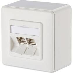 Síťová zásuvka na omítku CAT 6A Metz Connect 130B12D20002-E, 130B12D20002-E, 2 porty, čistě bílá