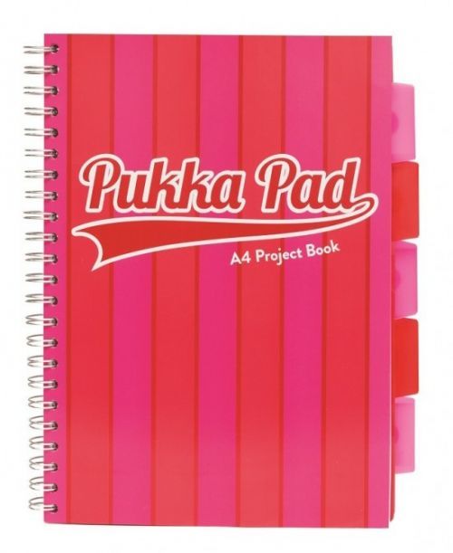Reas Pack Projektový blok Pukka - Stripe A4 - 200 listů - linka růžový - 8537