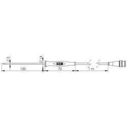 Vpichovací sonda Greisinger GF 1T 610861, -70 až 250 °C, 100 mm, typ senzoru=Pt1000, Kalibrováno dlebez certifikátu