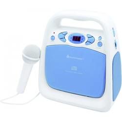 Dětský CD přehrávač SoundMaster KCD 50 AUX, CD, FM, USB vč. karaoke, včetně mikrofonu, modrá