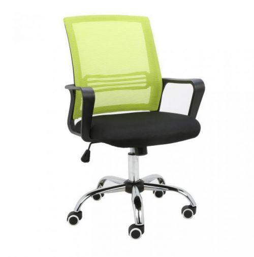 TEMPO KONDELA Kancelářská židle, síťovina zelená / látka černá, APOLO