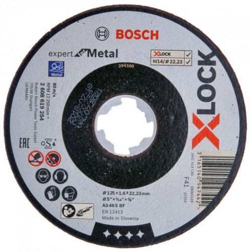 Plochý řezný kotouč Bosch Expert for Metal systému X-LOCK, 125×1,6×22,23