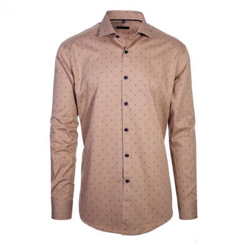 Pánska bavlnená košeľa Rower hnedá veľ. 38