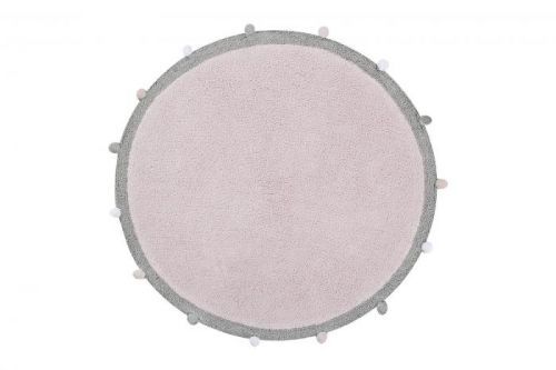 Lorena Canals koberce Ručně tkaný kusový koberec Bubbly Soft Pink - 120x120 kruh cm Růžová