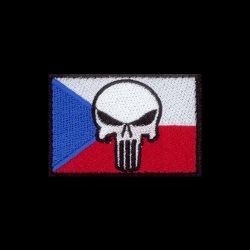 Nášivka: Vlajka Česká republika PUNISHER [40x26] [ssz] barevná