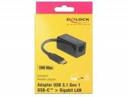 Delock Adaptér USB 3.1 Gen 1 s USB Typ-C samec > Gigabit LAN, 65904