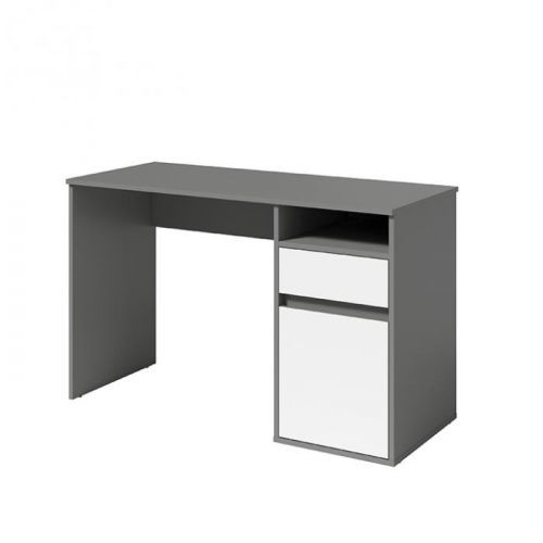 TEMPO KONDELA PC stůl, tmavě šedá-grafit/bílá, BILI