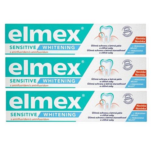 Elmex Bělicí zubní pasta pro citlivé zuby Sensitive Whitening 3 x 75 ml