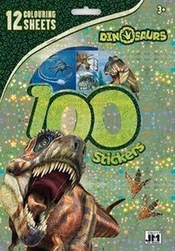 Dino - 100 Samolepek S Omal. Listy