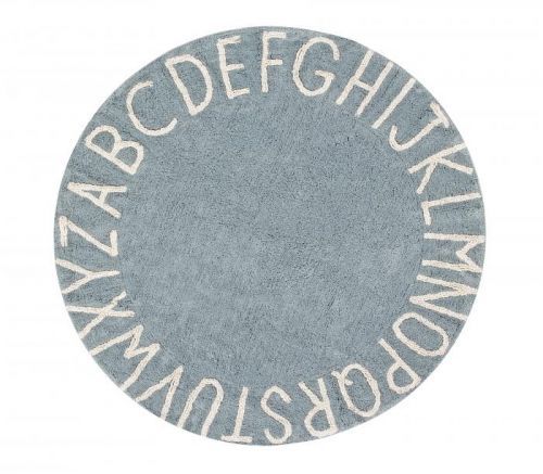 Lorena Canals koberce Ručně tkaný kusový koberec Round ABC Vintage Blue-Natural - 150x150 kruh cm Modrá